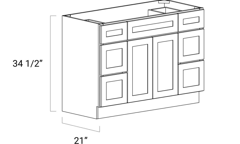 BATHROOM VANITY CABINETS - Vanity Combo Six Drawer - Two Door - V483421