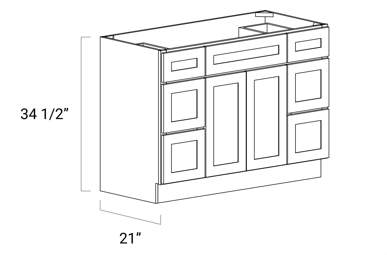 BATHROOM VANITY CABINETS - Vanity Combo Six Drawer - Two Door - V483421