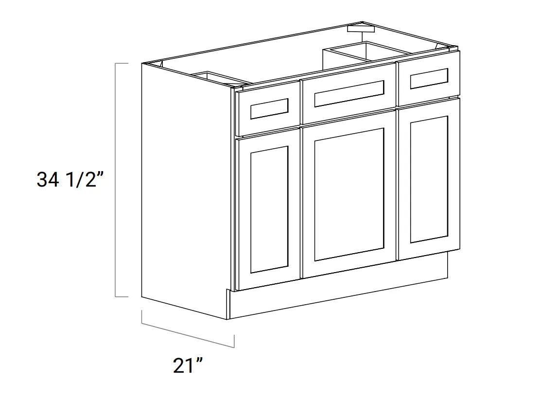 BATHROOM VANITY CABINETS - Vanity Combo Two Drawer - Three Door - V423421