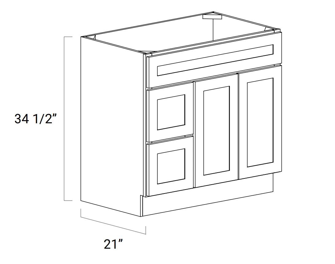 BATHROOM VANITY CABINETS - Vanity Combo Two Drawer - Two Door - V363421L