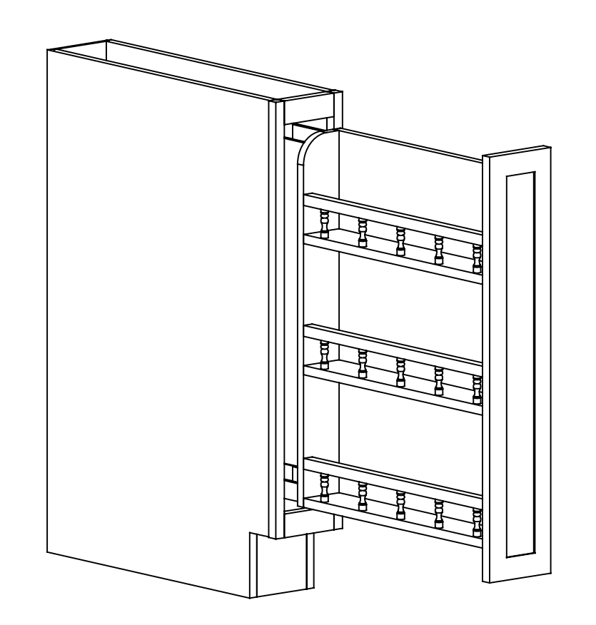 BASE CABINETS - Base Pantry Pull Out - BPP6-R