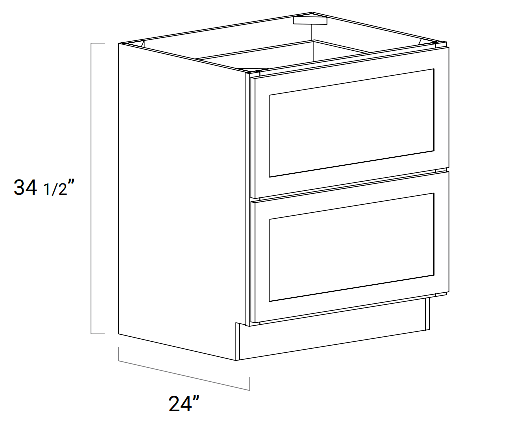 BASE CABINETS - Two Drawer Base - 2DB30